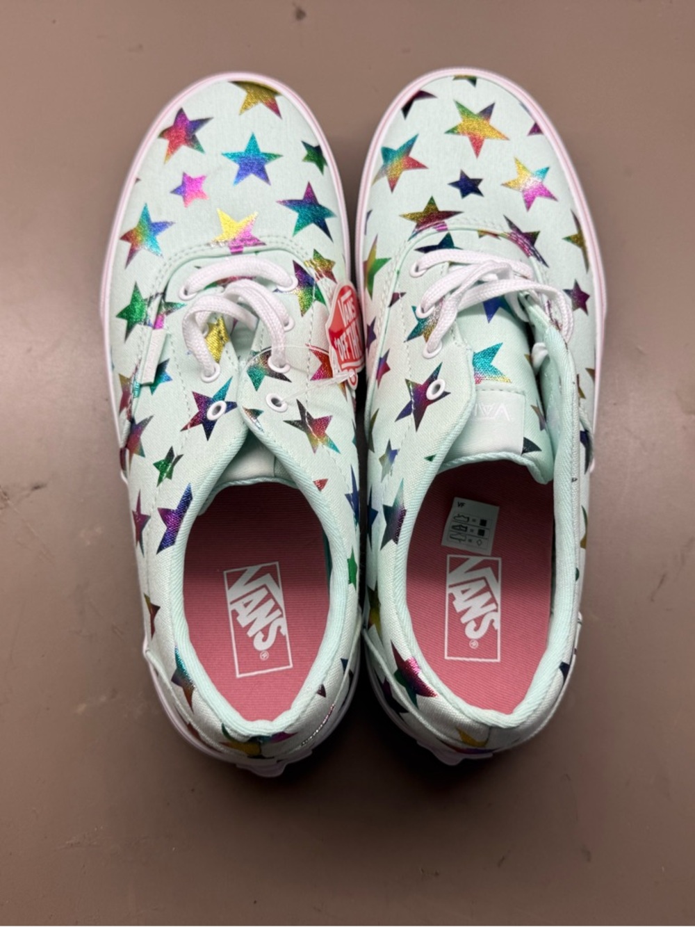 New Missy/Women’s Vans Doheny Stars Dusty Aqua White Canvas Missy 6/Women 7.5. - Picture 4 of 8